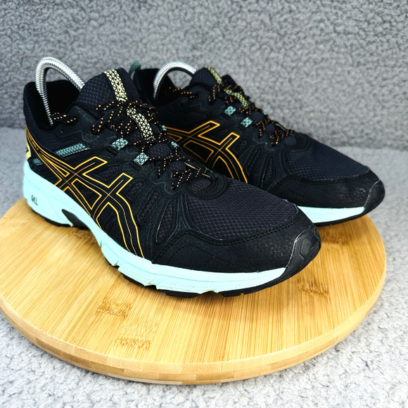 ASICS Gel Womens Trail Running Sneakers Black Blue Yellow Size 11 - Picture 10 of 16